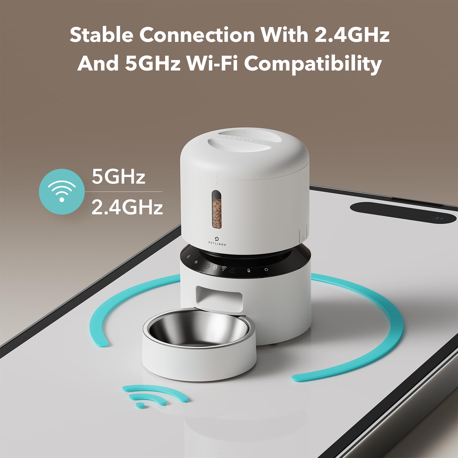 PETLIBRO Automatic Cat Feeder, 5G WiFi Automatic Dog Food Dispenser with Freshness Preservation, 5L Timed Pet Feeder with Low Food Sensor, Up to 10 Meals Per Day Gronata