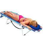 DoCred Heavy Duty Chaise Lounge Chair, Adjustable 5-Position Folding Chaise Lounge Chairs for Outside, Portable Lay Flat Beach Lounge Chair for Outdoor Sunbathing Beach Pool Lawn Camping Gronata