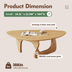 Mid Century Modern Coffee Table - Walnut Wooden Coffee Table for Living Room,Center Table Suitable for Bedroom Living Room Reception Office Tables (Walnut, Small 34.5 * 23.5 * 16in) Gronata
