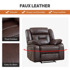 EBELLO Faux Leather Recliner Sofa Furniture Set for Living Room, 2 Recliner Chairs, 3 Seat Reclining Sofa Couch Set for Meeting Room, Brown Gronata
