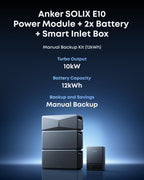 Anker SOLIX E10, Power Dock and Extra Battery, 12kWh Expandable to 90kWh, 10kW Turbo Output, 200A Whole-Home Automatic Backup, Reduce Bills, NEMA 4 & 3R, Up to 12-Month 0% APR Gronata