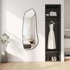 WallBeyond Asymmetrical Mirror, Irregular Mirror Full Length, Boho Wall Mirrors Decorative for Bedroom Living Room Entryway Hall, Mid Century Modern Decor 48" H x 22" W Gronata