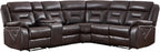 EBELLO Faux Leather Recliner Sofa Furniture Set for Living Room, 2 Recliner Chairs, 3 Seat Reclining Sofa Couch Set for Meeting Room, Brown Gronata