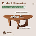Mid Century Modern Coffee Table - Walnut Wooden Coffee Table for Living Room,Center Table Suitable for Bedroom Living Room Reception Office Tables (Walnut, Small 34.5 * 23.5 * 16in) Gronata