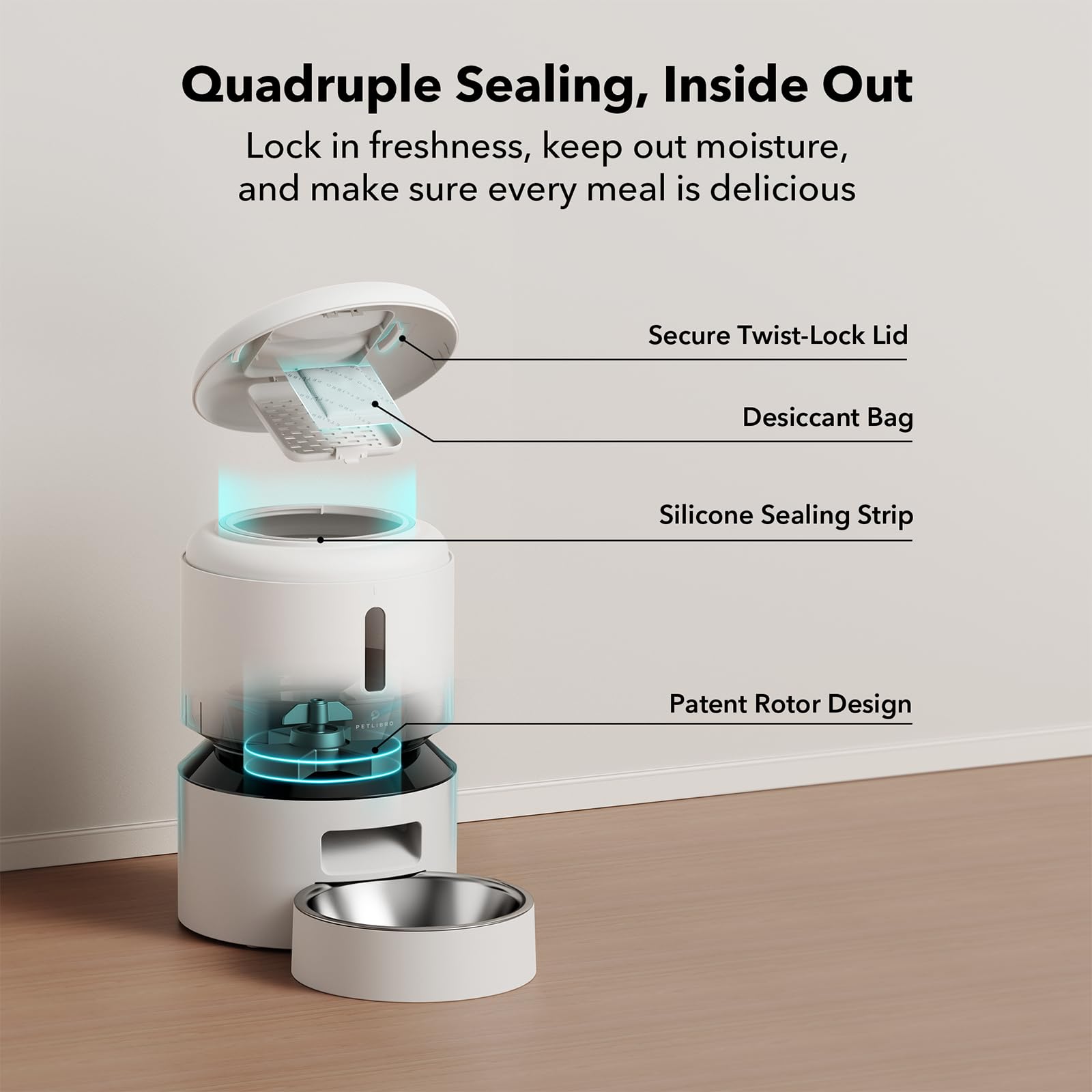 PETLIBRO Automatic Cat Feeder, 5G WiFi Automatic Dog Food Dispenser with Freshness Preservation, 5L Timed Pet Feeder with Low Food Sensor, Up to 10 Meals Per Day Gronata