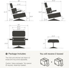 Asukale Top Grain Leather, Mid Century Chaise Lounge Chair and Ottoman, Modern Chair Classic Design, Heavy Duty Base Support for Living Room Study Lounge Office, Palisander-White Gronata