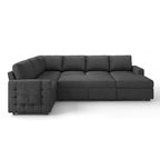 HONBAY Sectional Sleeper Sofa with Pull Out Bed U-Shape Sectional Couch Sleeper Bed with Storage Chaise 6 Seater Sleeper Sectional Sofa, Light Grey Gronata