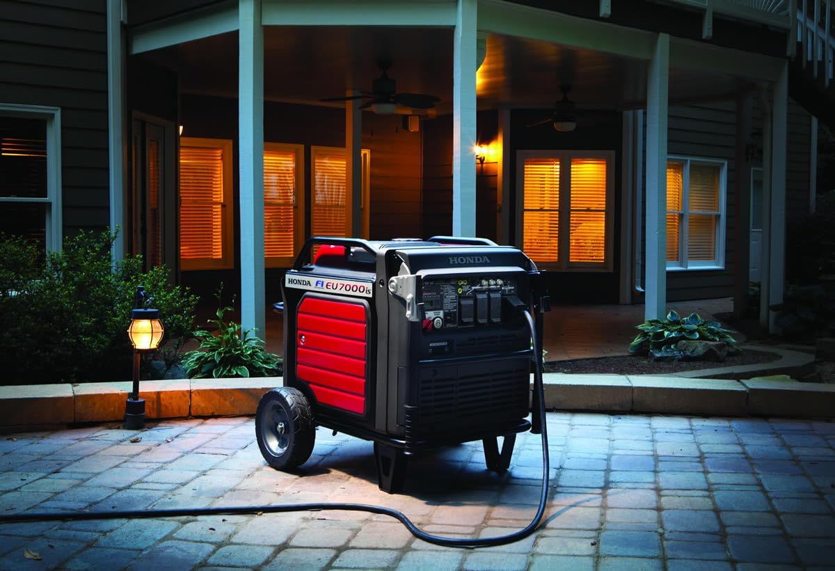 Honda EU7000iS 7000 Watt Inverter Generator, Super Quiet 120/240V Gas Powered Portable Generator for Camping, RV, Tailgating, or Home Backup Power Supply, Up to 16 Hour Run Time (EU7000ISNAND) Gronata