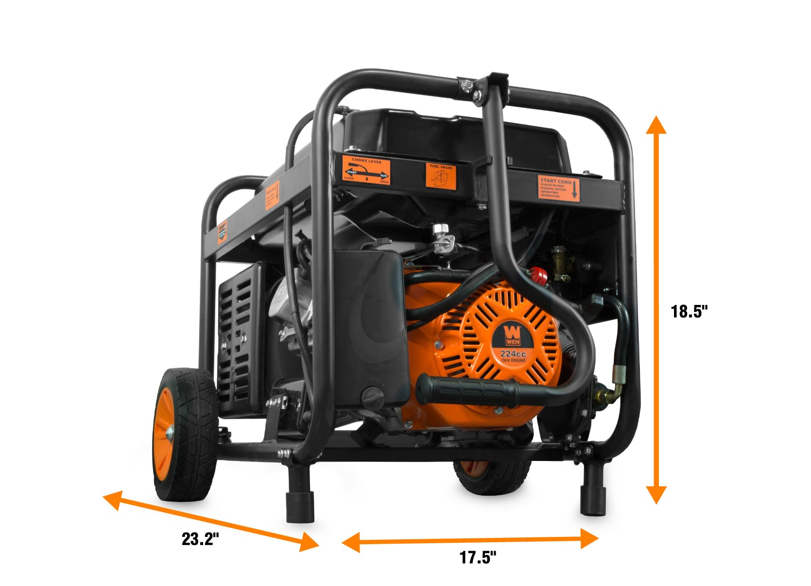 WEN 4,750-Watt 120V/240V Dual Fuel Portable Generator with Wheel Kit and Electric Start (DF475T) Gronata