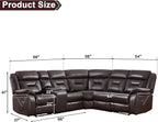 EBELLO Faux Leather Recliner Sofa Furniture Set for Living Room, 2 Recliner Chairs, 3 Seat Reclining Sofa Couch Set for Meeting Room, Brown Gronata