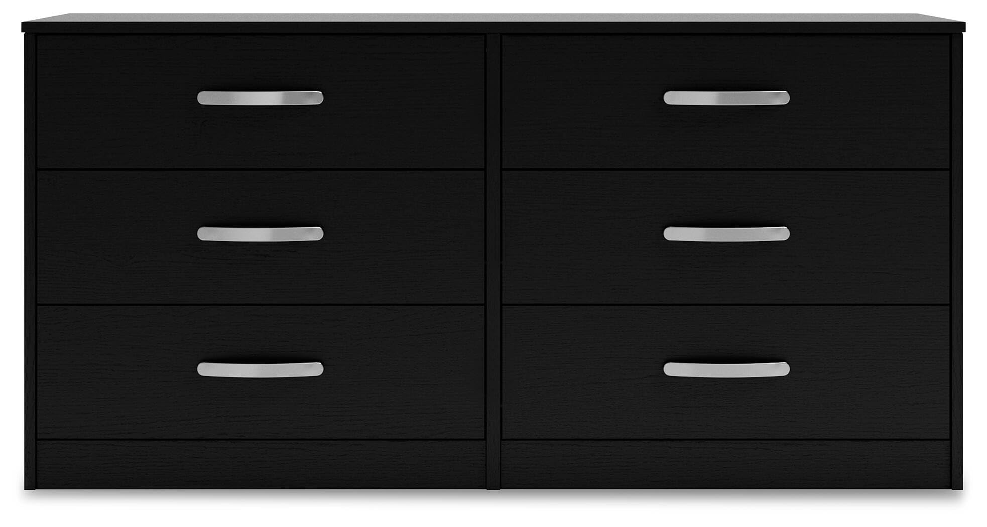 Signature Design by Ashley Finch Modern 6 Drawer Dresser with Ball-bearing Construction and Safety Stop, Black Gronata