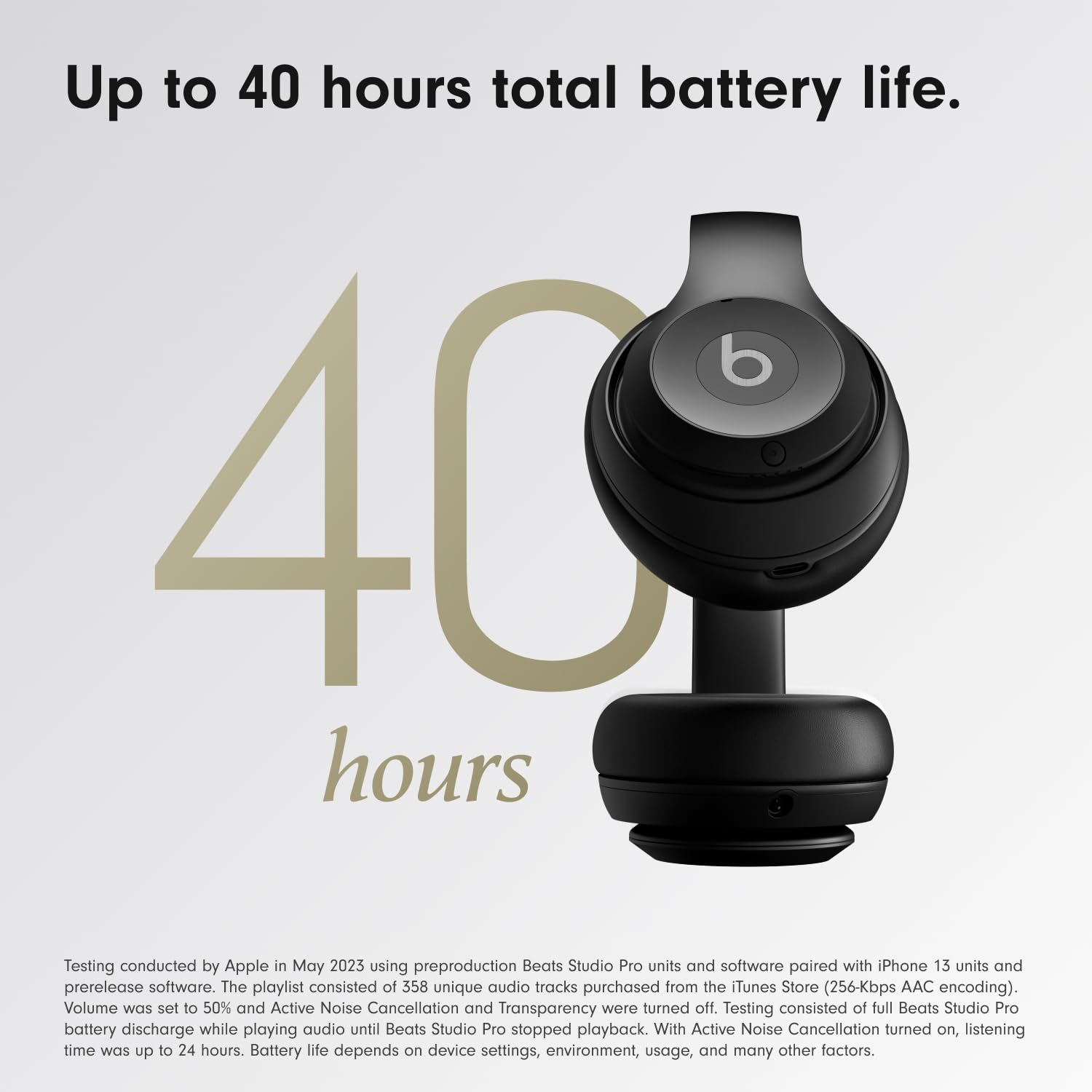 Beats Studio Pro Premium Wireless Over-Ear Headphones- Up to 40-Hour Battery Life, Active Noise Cancelling, Great for Travel & Commuting, USB-C Lossless Audio, Apple & Android Compatible -Black Gronata