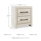 Signature Design by Ashley Wynnlow Rustic 2 Drawer Two Drawer Nightstand, 24.41" Tall, Weathered Gray Gronata
