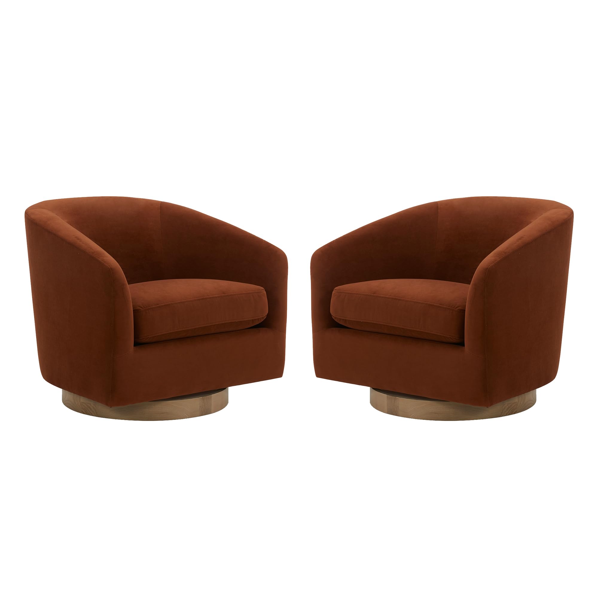 CHITA Swivel Accent Chair, Fully Assembled Fabric Barrel Armchair with FSC Certified Upholstered for Living Room, Bedroom and Office, Cream Gronata