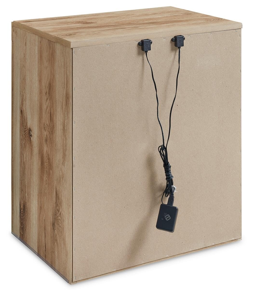 Signature Design by Ashley Wynnlow Rustic 2 Drawer Two Drawer Nightstand, 24.41" Tall, Weathered Gray Gronata