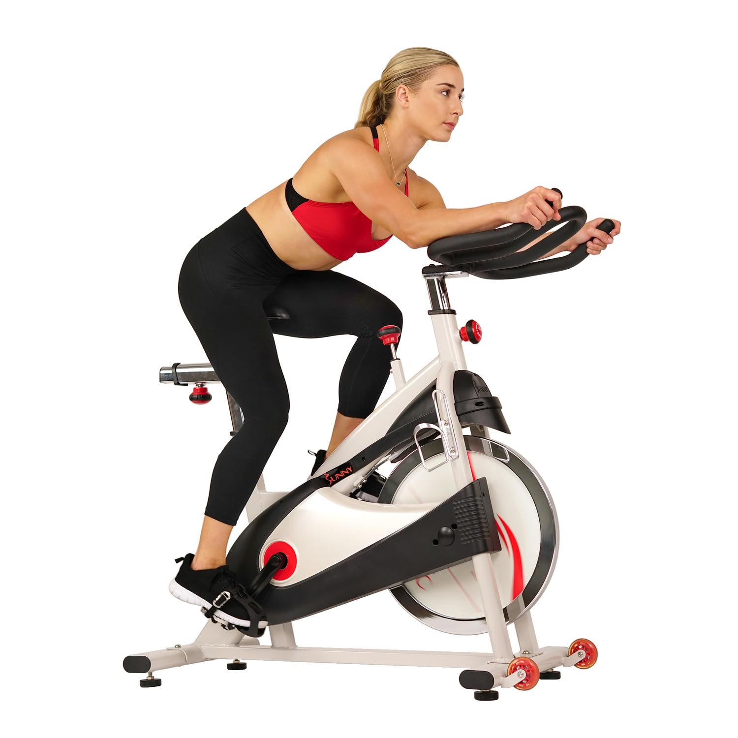 Sunny Health & Fitness Indoor Cycling Exercise Bike with SPD pedals - SF-B1509, White, 47 L x 20 W x 47 5 H Gronata