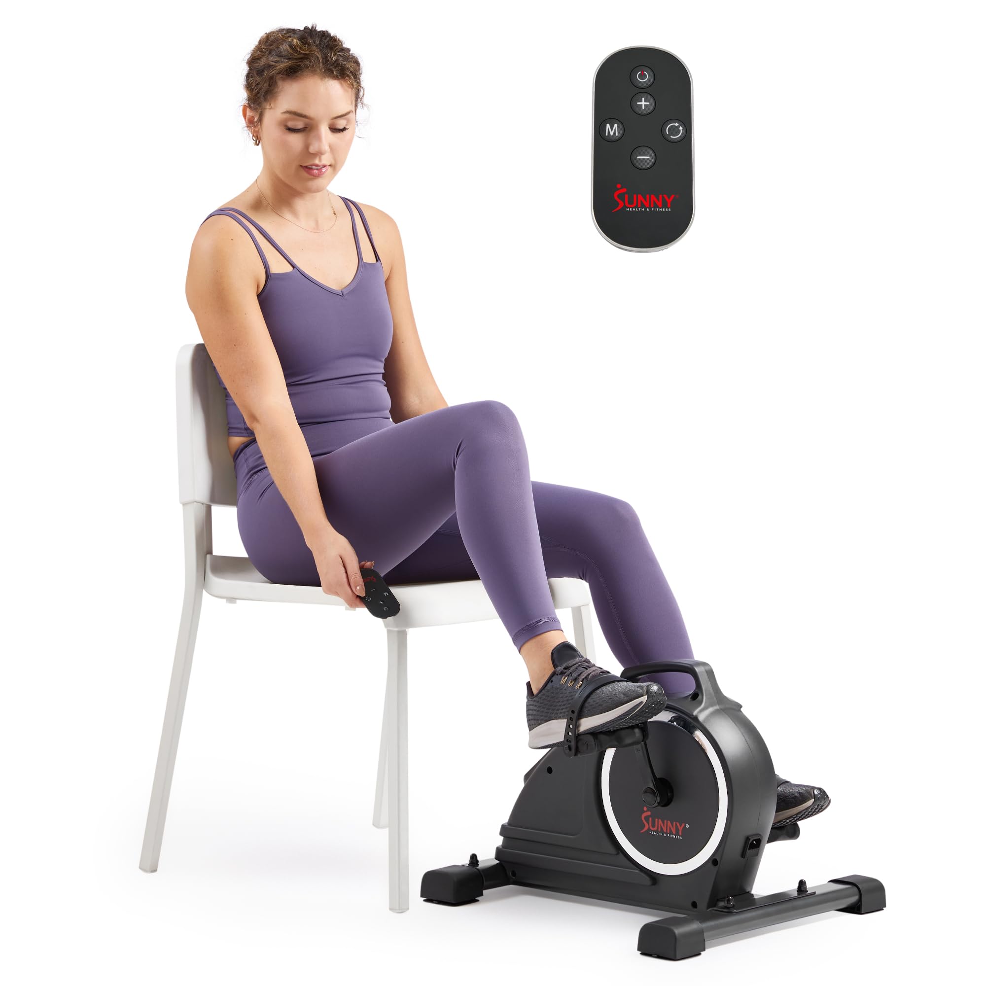 Sunny Health & Fitness Dual Function Smart Motorized Mini Bike Trainer, Under Desk Exercise Machine for Senior Training, Arm/Leg Cardio Cycle Workout, Free SunnyFit App Bluetooth Link-SF-B020029SMART Gronata