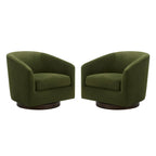 CHITA Swivel Accent Chair, Fully Assembled Fabric Barrel Armchair with FSC Certified Upholstered for Living Room, Bedroom and Office, Cream Gronata