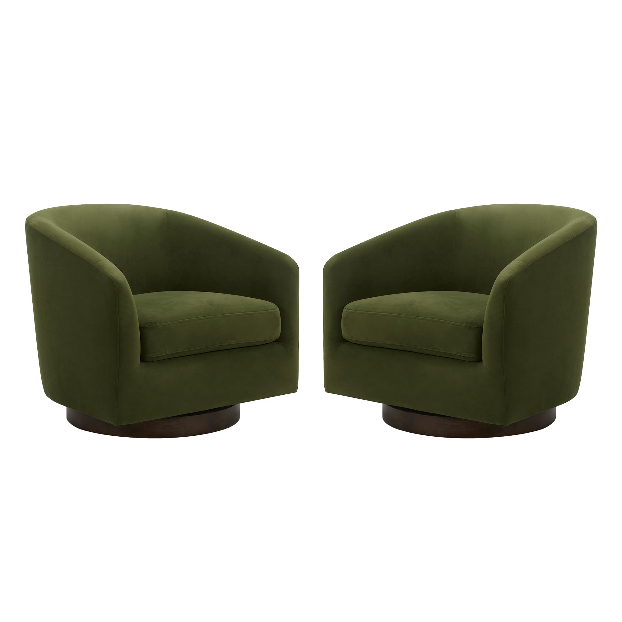 CHITA Swivel Accent Chair, Fully Assembled Fabric Barrel Armchair with FSC Certified Upholstered for Living Room, Bedroom and Office, Cream Gronata