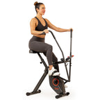 Sunny Health & Fitness Foldable Magnetic Stationary Exercise X-Bike Pro, 300 LB Capacity, Low-Impact, 14-Level Resistance, Ergonomic Support, SunnyFit App Enhanced Connectivity - SF-B223012 Gronata