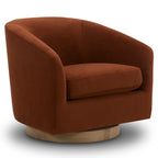 CHITA Swivel Accent Chair, Fully Assembled Fabric Barrel Armchair with FSC Certified Upholstered for Living Room, Bedroom and Office, Cream Gronata