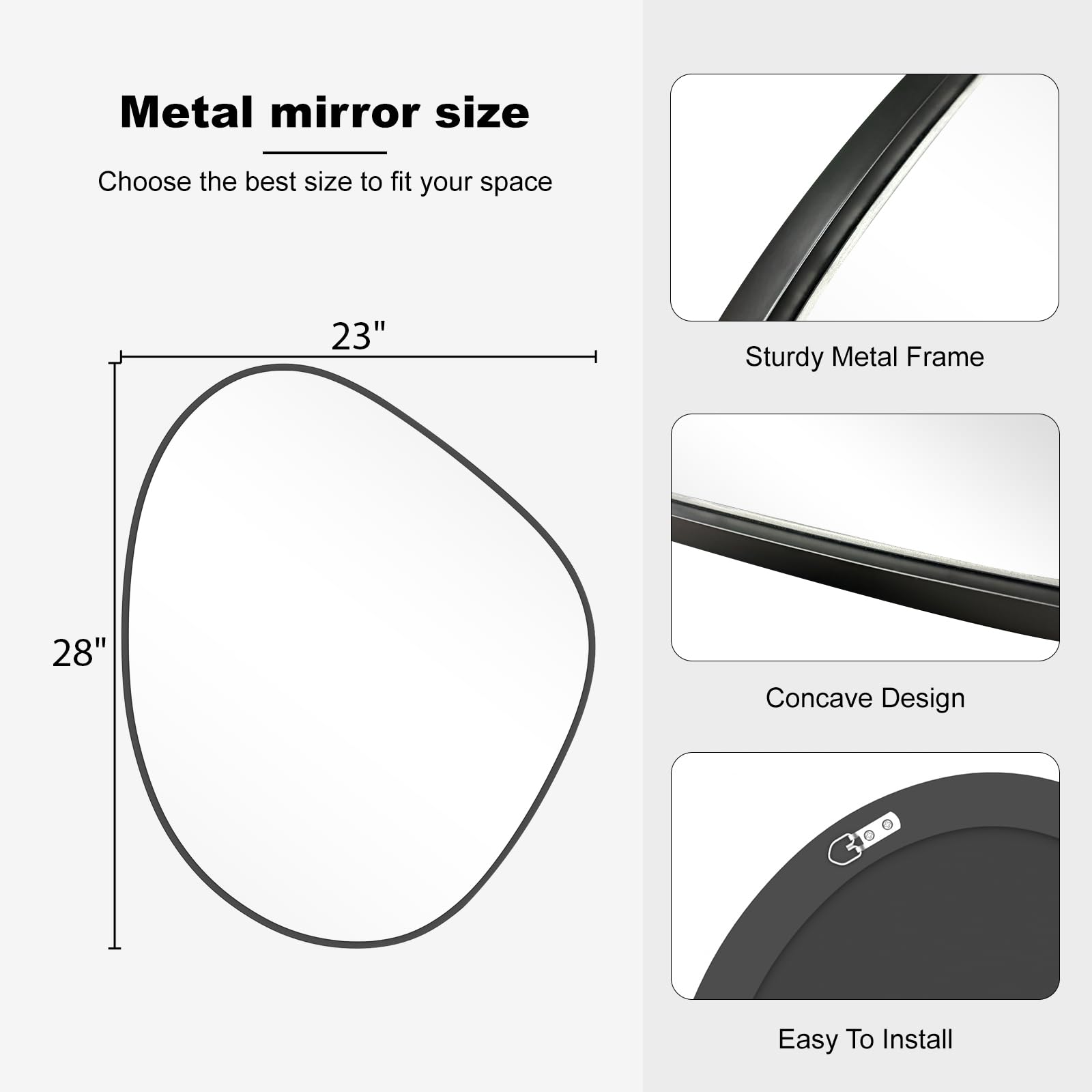 WallBeyond Asymmetrical Mirror, Irregular Mirror Full Length, Boho Wall Mirrors Decorative for Bedroom Living Room Entryway Hall, Mid Century Modern Decor 48" H x 22" W Gronata