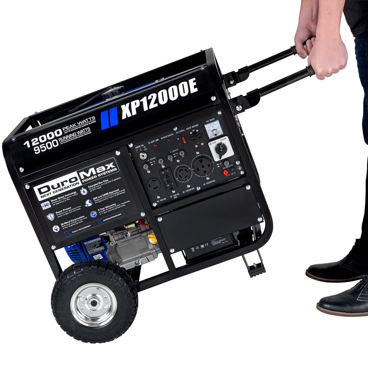 DuroMax XP13000EH 13,000-Watt Dual Fuel Portable Generator - Gas & Propane, Electric Start, Whole Home Backup Power, Transfer Switch Ready, RV & Emergency Ready Gronata