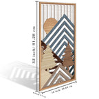 IARTTOP Large Boho Mid-century Modern Wood Wall Art 16x32 Inch Framed Green Abstract Leaf Wooden Wall Decor Bohemian Minimalist Geometric Wall Art Decor for Bedroom Living Room Office Set of 3 Gronata