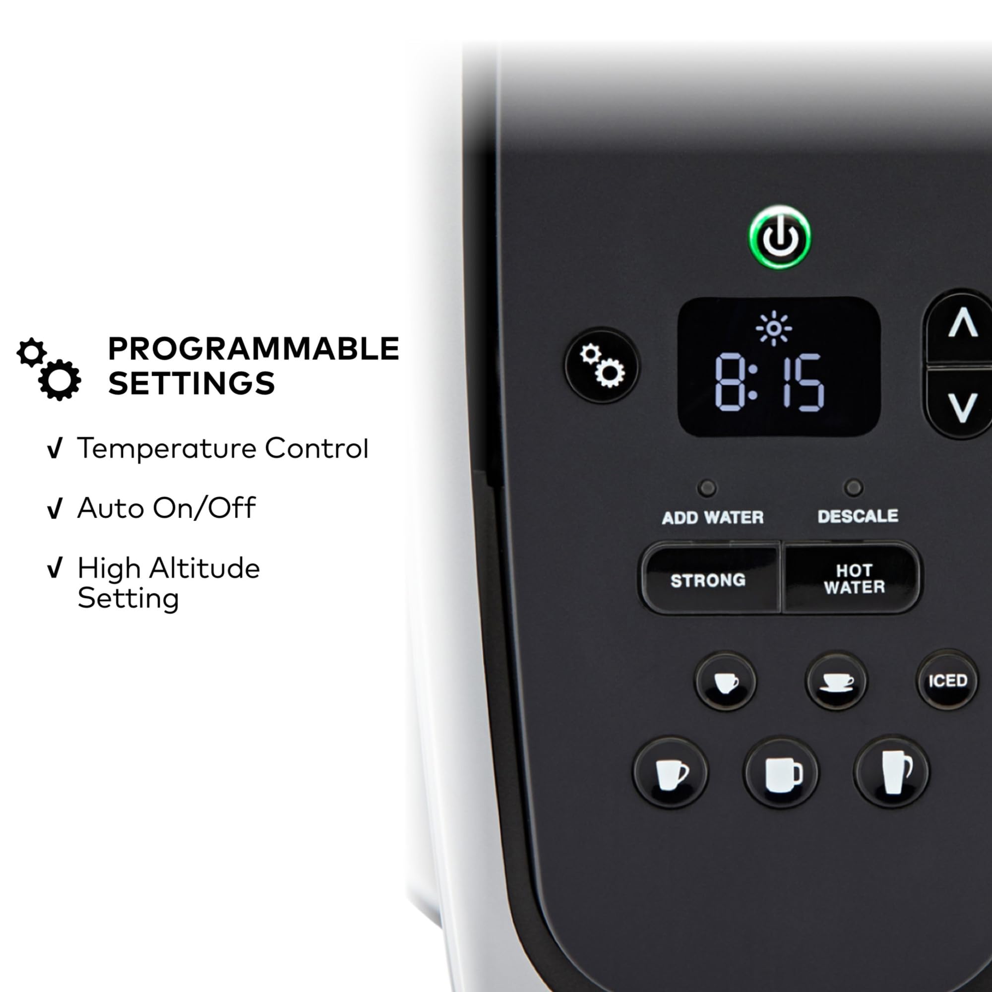 Keurig K-Elite Single Serve K-Cup Pod Coffee Maker, with Strength and Temperature Control, Iced Coffee Capability, 8 to 12oz Brew Size, Programmable, Brushed Slate Gronata
