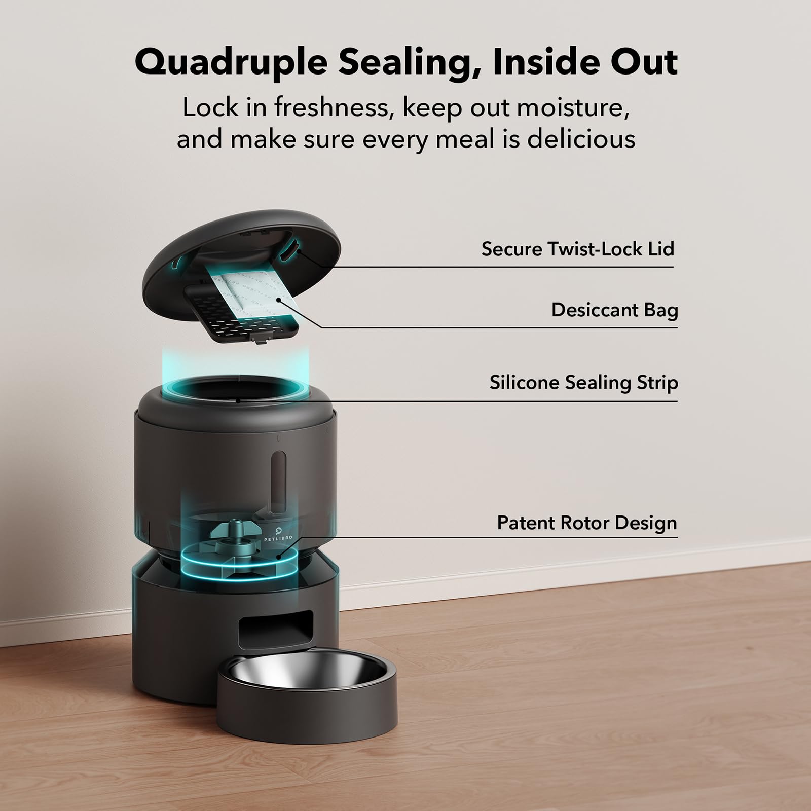 PETLIBRO Automatic Cat Feeder, 5G WiFi Automatic Dog Food Dispenser with Freshness Preservation, 5L Timed Pet Feeder with Low Food Sensor, Up to 10 Meals Per Day Gronata