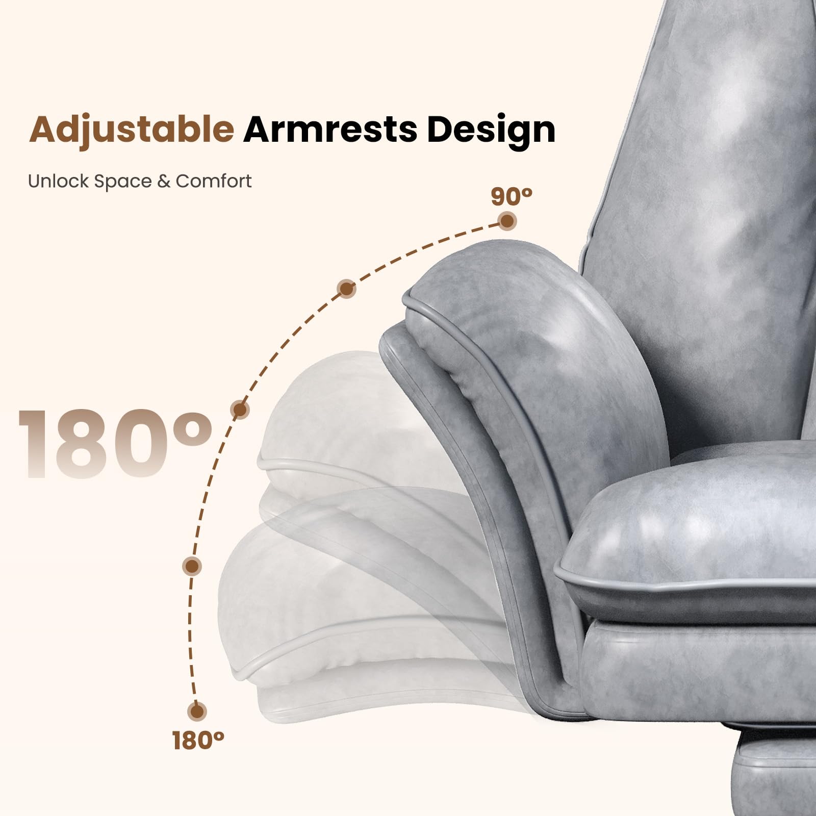 Big and Tall Office Chair, Flip Armrests for Pets & Cross Legged Sitting, Executive Ergonomic Computer Gaming Chair with Foot Rest, Teddy Fleece Wide Seat Reclining Desk Chair, White Vanity Chair Gronata