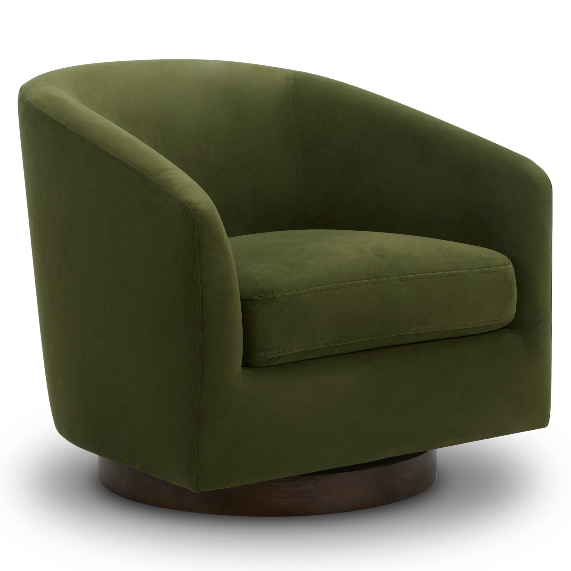 CHITA Swivel Accent Chair, Fully Assembled Fabric Barrel Armchair with FSC Certified Upholstered for Living Room, Bedroom and Office, Cream Gronata