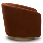 CHITA Swivel Accent Chair, Fully Assembled Fabric Barrel Armchair with FSC Certified Upholstered for Living Room, Bedroom and Office, Cream Gronata