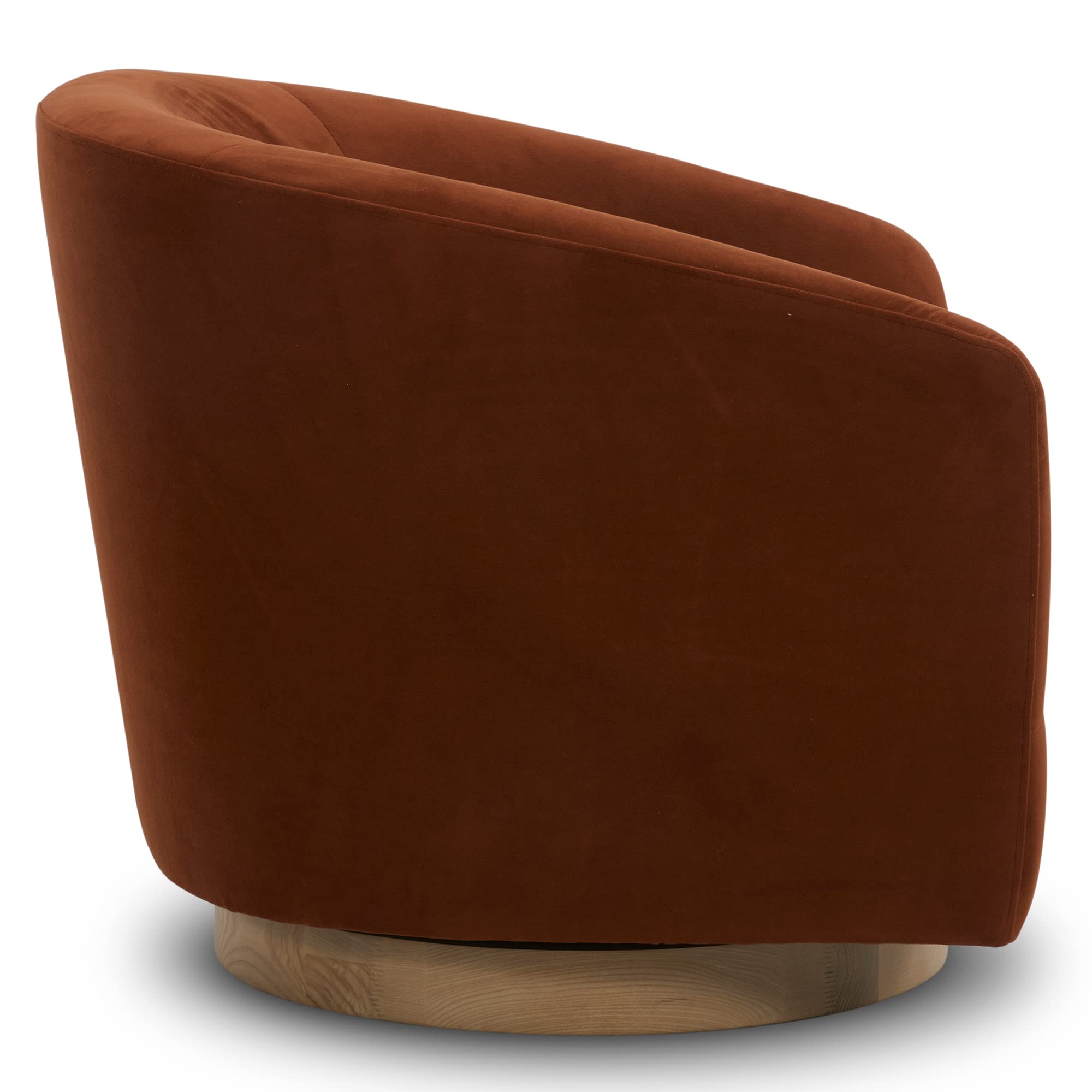 CHITA Swivel Accent Chair, Fully Assembled Fabric Barrel Armchair with FSC Certified Upholstered for Living Room, Bedroom and Office, Cream Gronata
