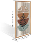 IARTTOP Large Boho Mid-century Modern Wood Wall Art 16x32 Inch Framed Green Abstract Leaf Wooden Wall Decor Bohemian Minimalist Geometric Wall Art Decor for Bedroom Living Room Office Set of 3 Gronata