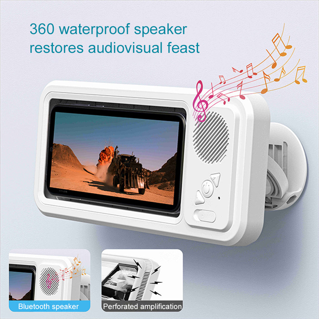 Bathroom Waterproof Mobile Phone Box Bluetooth Speaker Audio Bath TV Stand Mobile Phone Holder 360 Degree Rotation Touch Screen Gronata