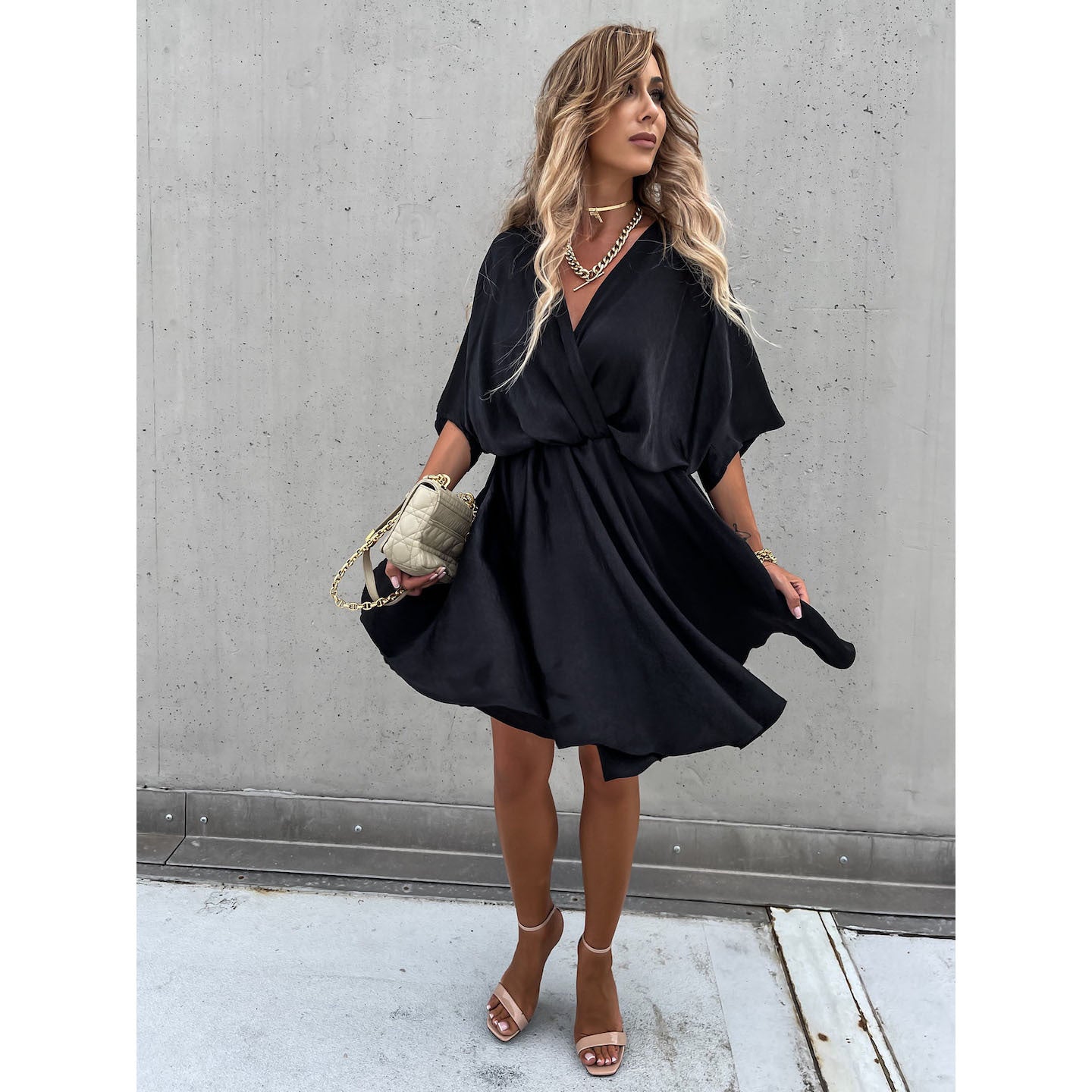 Satin Loose Dress Casual Vacation Gronata