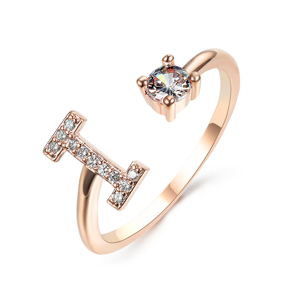 New Design Adjustable 26 Initial Letter Ring Fashion Jewelry For Women Simple Elegant Jewelry Gronata