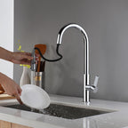 All-copper Hot-and-cold Pull-down Kitchen Faucet For The Sink
