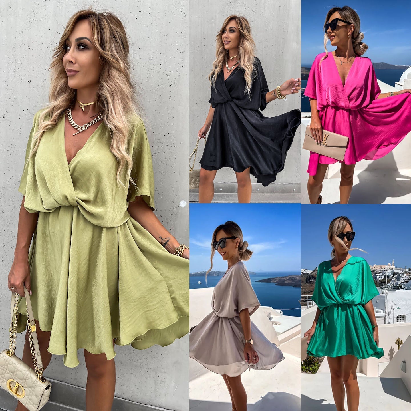 Satin Loose Dress Casual Vacation Gronata