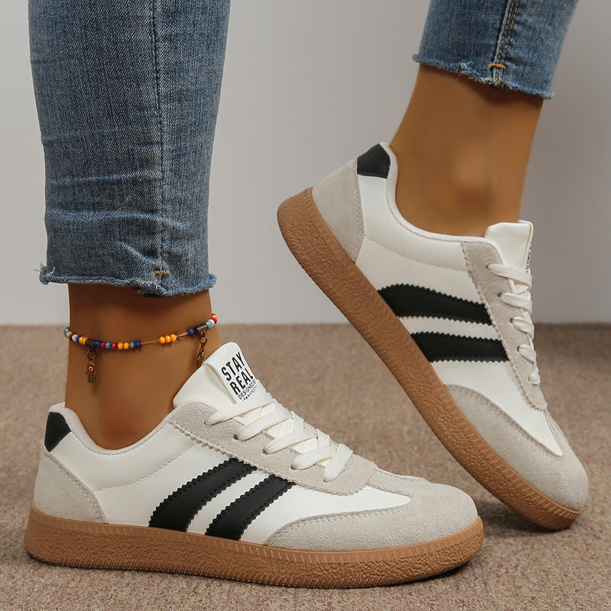 Fashionable Casual White Sneakers For Women Gronata