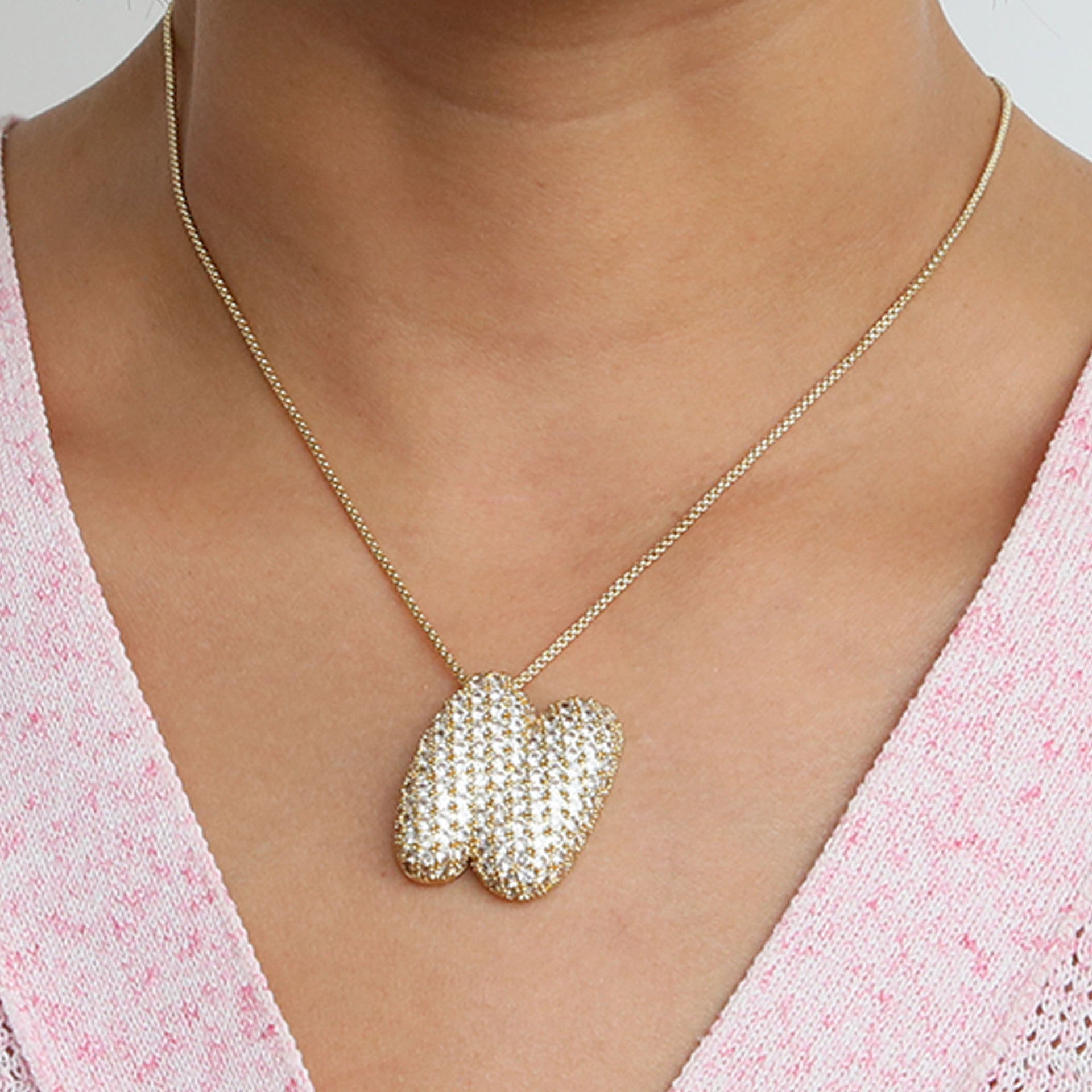 Bubble Initial Diamond Necklace Gronata