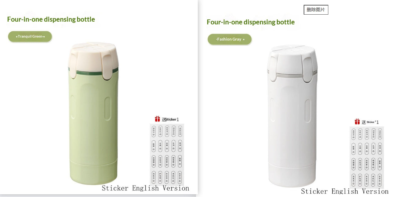 4 In 1 Travel Dispenser Portable Travel Bottles Leak Proof Leakproof Travel Container For Perfume Shampoo Conditioner Lotion Gronata