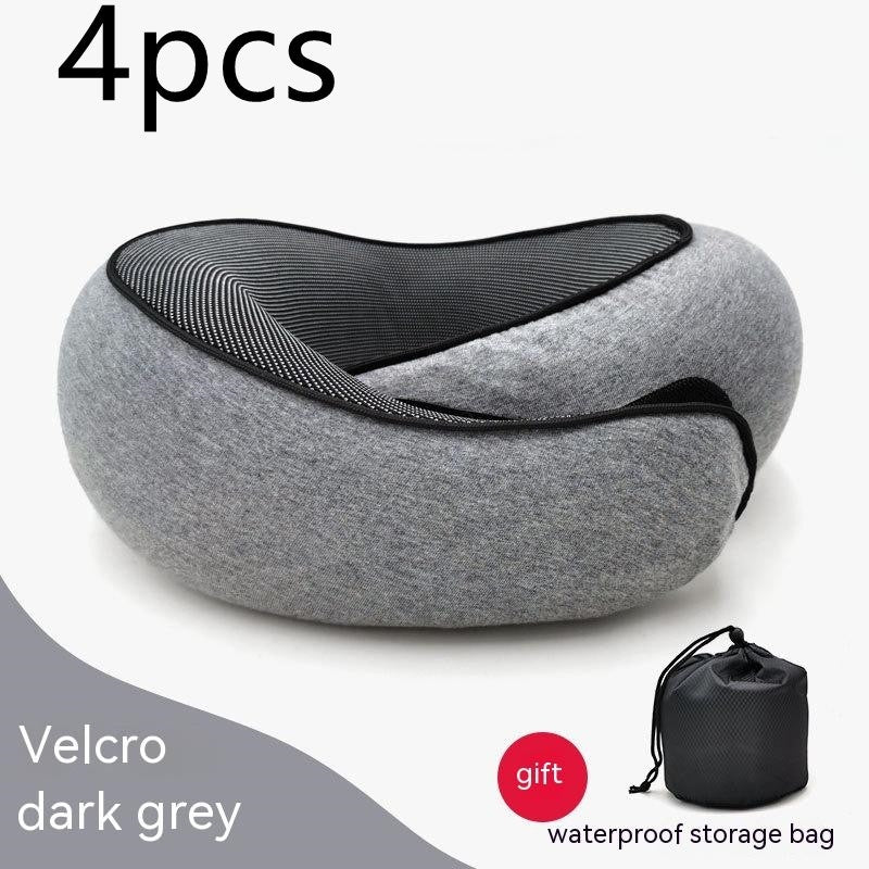 Travel Neck Pillow Non-Deformed Airplane Pillow Travel Neck Cushion Durable U-Shaped Travel Memory Cotton Nap Neck Pillow Gronata