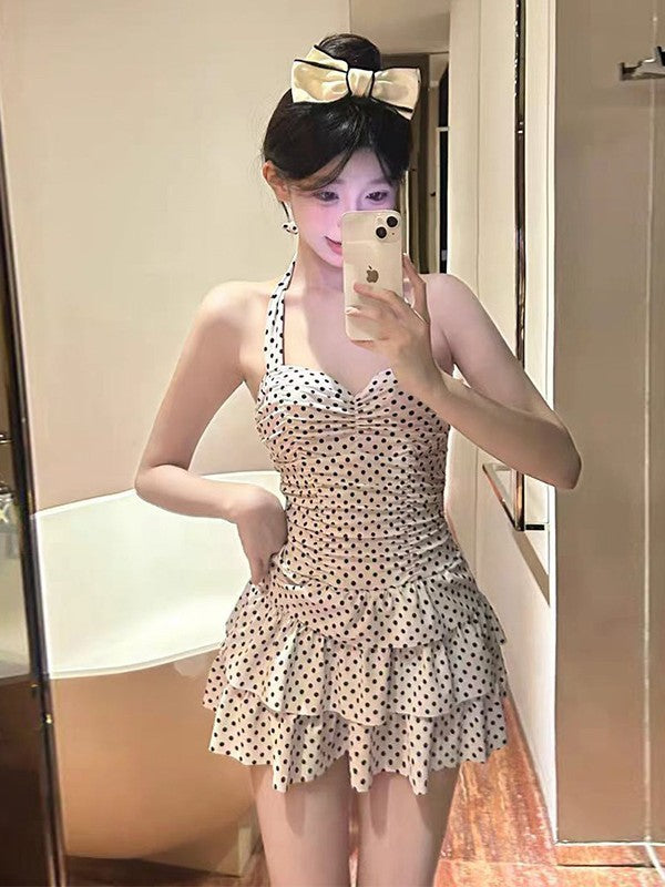 Women's Retro Polka-Dot One-Piece Swimsuit Gronata