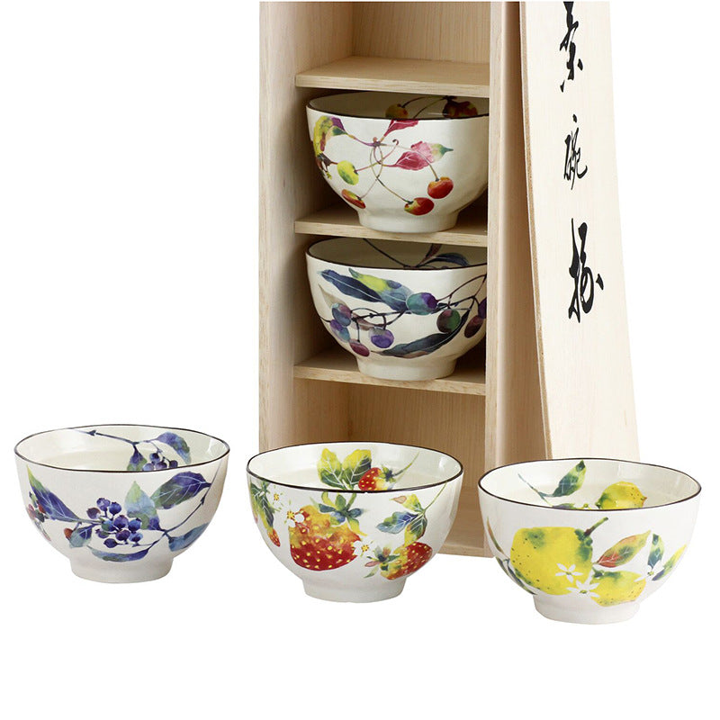 Japanese Mino-yaki Handmade Home Multicolored Ceramic Rice Bowl Soup