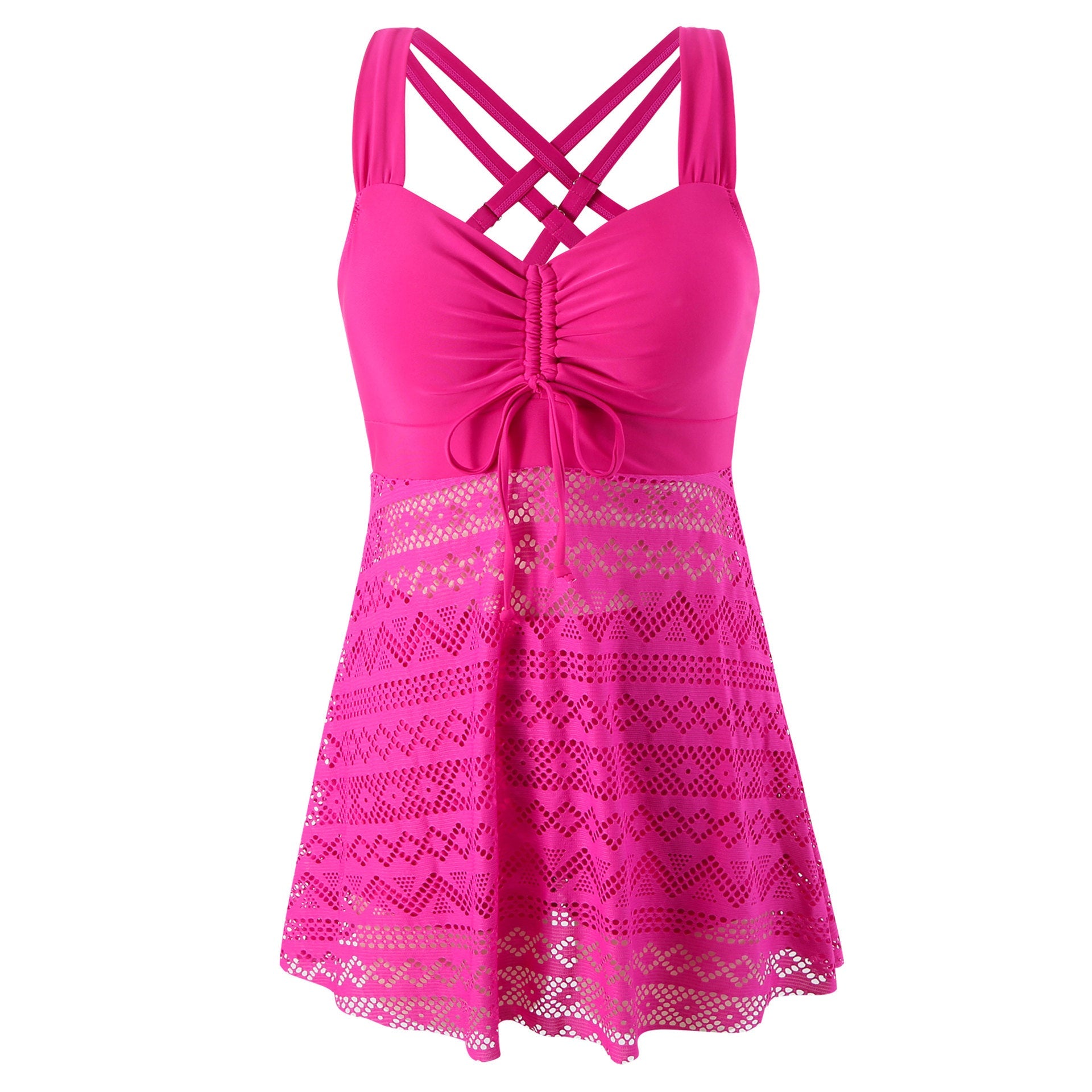 Korean Version Of Solid Color Lace One-piece Swimsuit Gronata