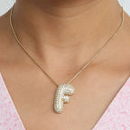 Bubble Initial Diamond Necklace Gronata