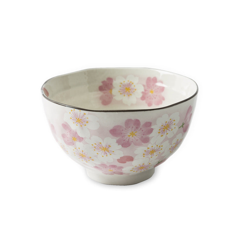 Japanese Mino-yaki Handmade Home Multicolored Ceramic Rice Bowl Soup