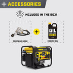 Champion Power Equipment 5500-Watt Dual Fuel RV Ready Portable Open Frame Inverter Generator with Quiet Technology and Free 3-Year Warranty, CARB Compliant Gronata